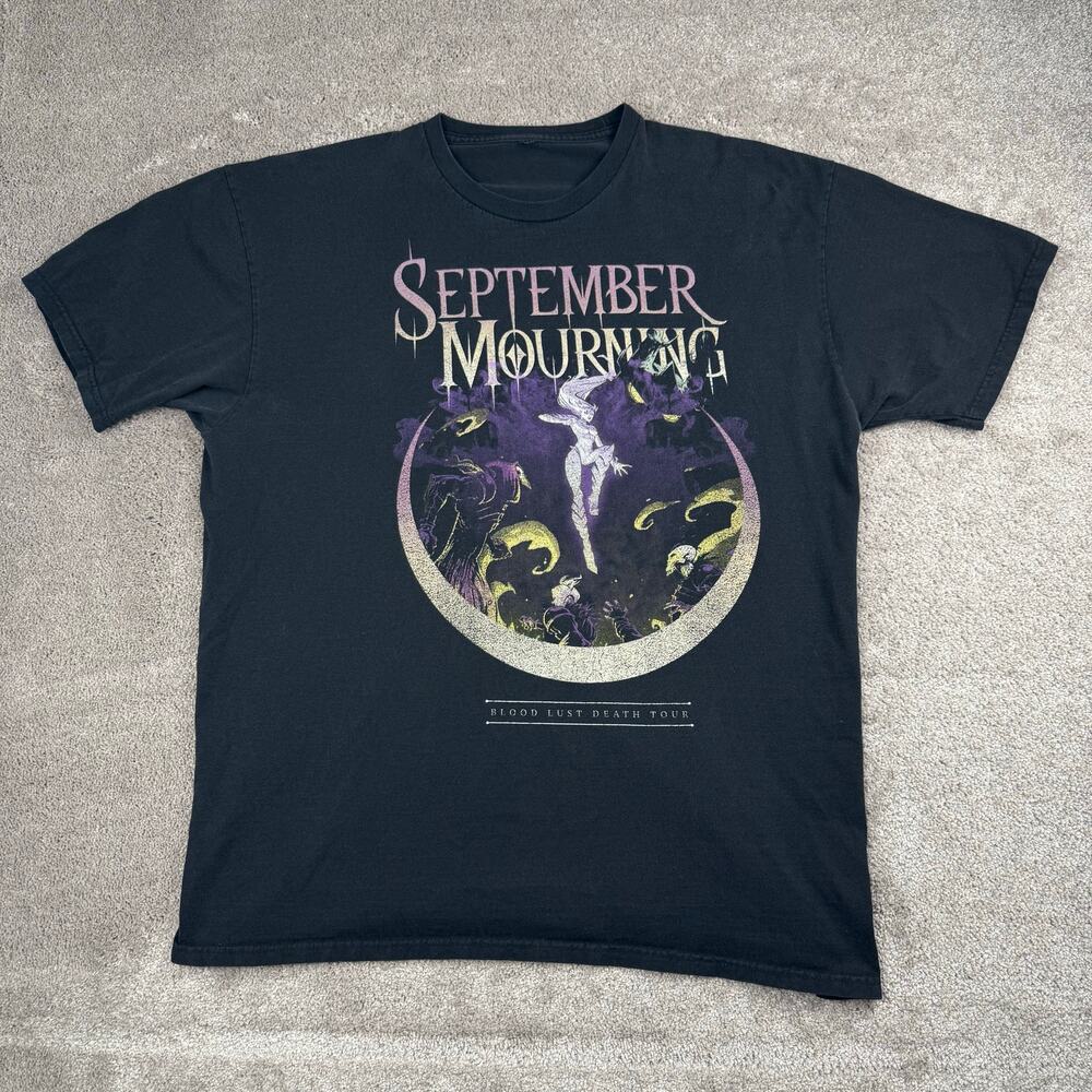Black September Mourning Tour T-Shirt Size XL Band Tee Blood Lust Death